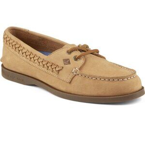 Sperry Top Sider Womens Size 9 TanBrown Leather Slip On Boat Shoes